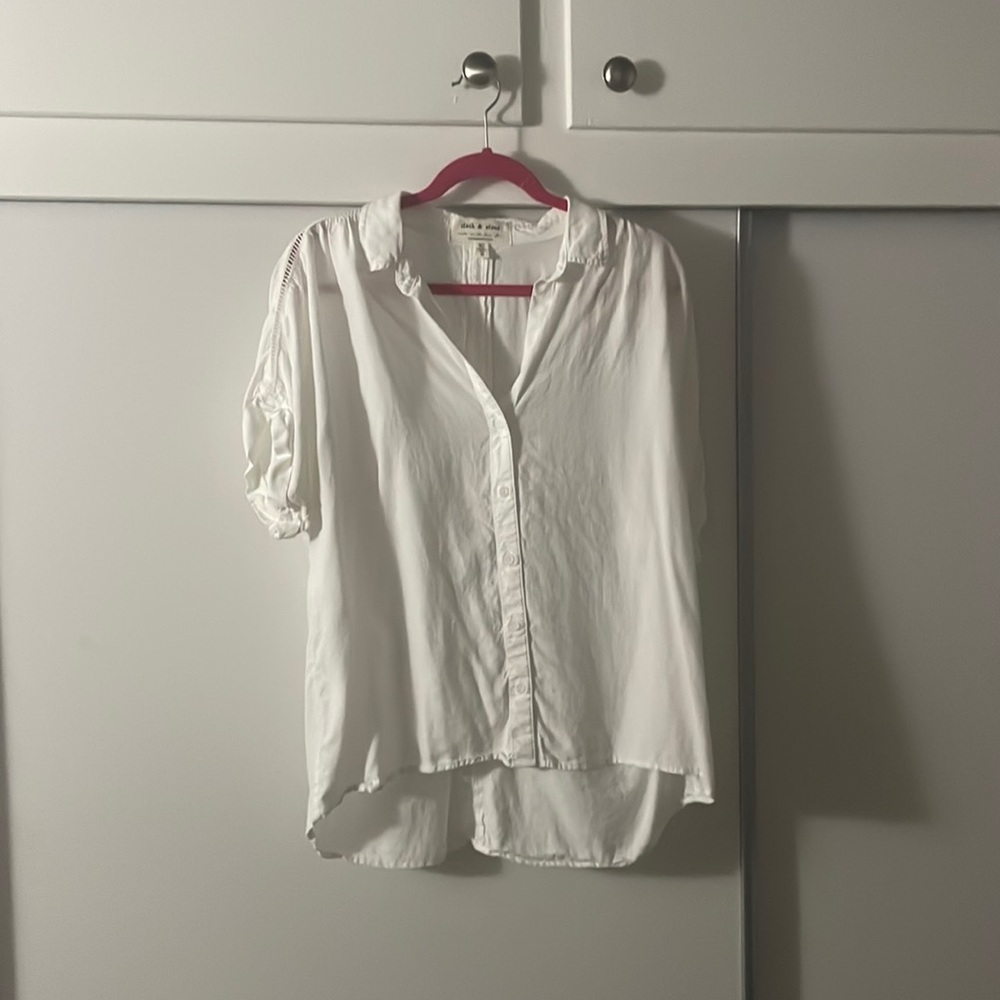 Anthropologie/cloth & stone button-up; white, size m